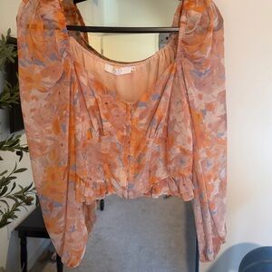 Astr Floral Puff Sleeve Blouse